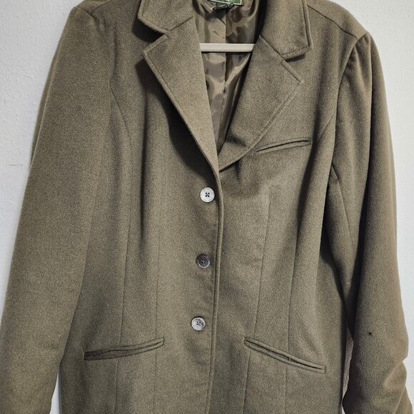 Eddie Bauer Womens Forest Moss Green Pea Coat XL Tall - Picture 3 of 7